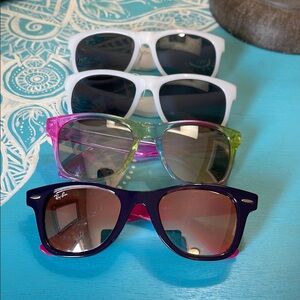 Girls Ray-Ban & Tommy Bahama Sunglasses w/ 2 white novelty pairs